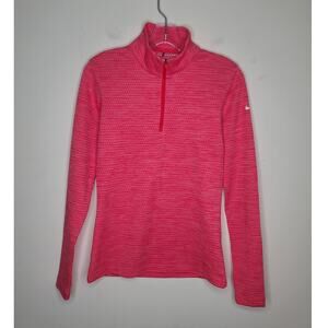 Nike Golf Dri-fit red pink 1/4 zip long sleeve pullover shirt thumbholes - small